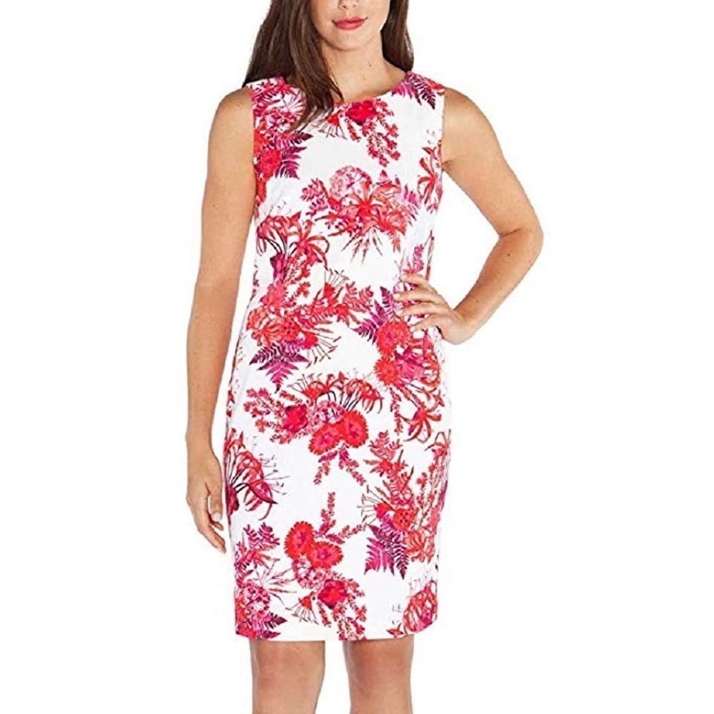 Mario Serrani tropical print shift dress size 10
